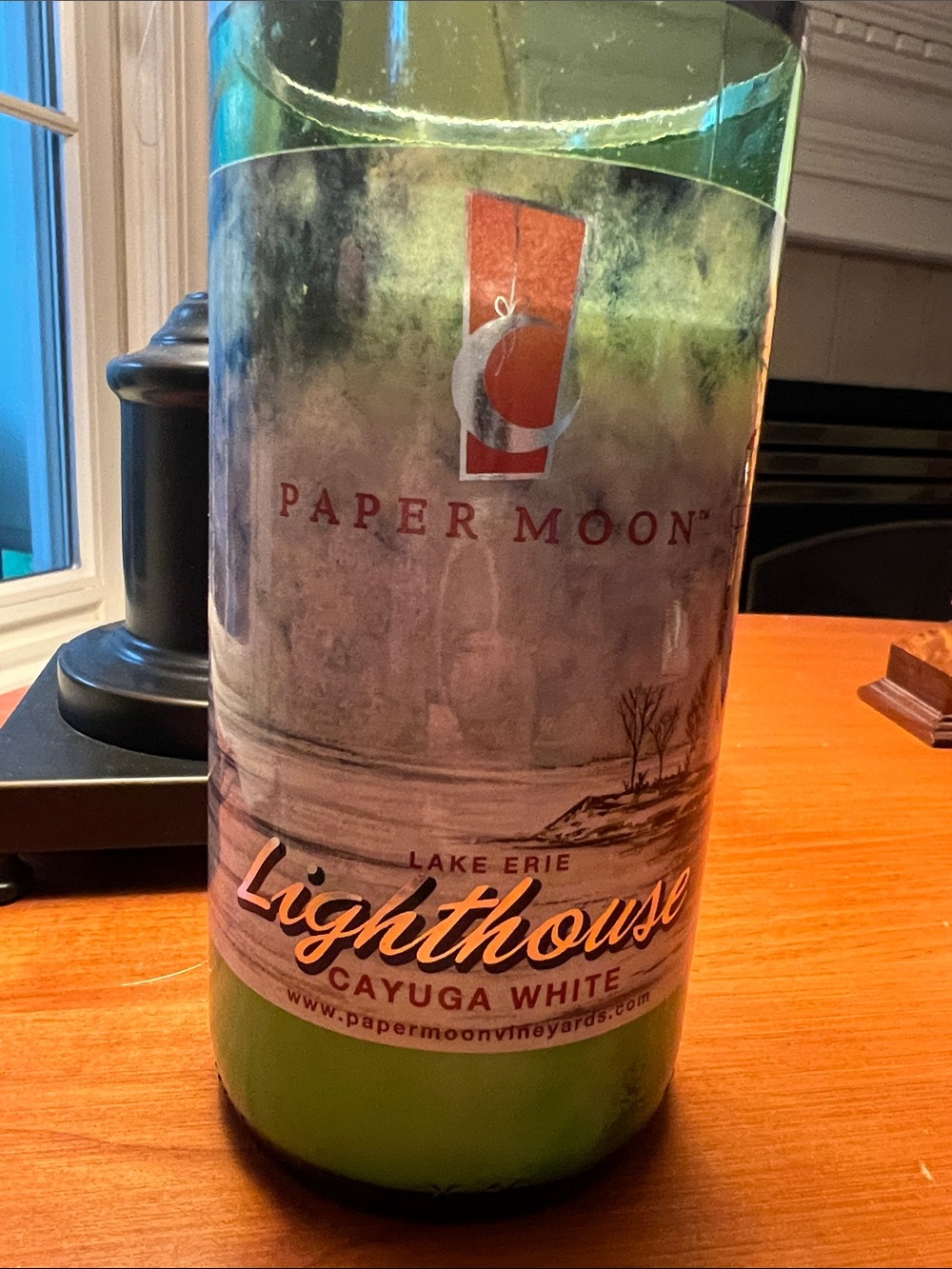 Papermoon Green Lighthouse Cayuga White Decorative Bottle